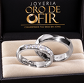 Par de Aros de Matrimonio #203 – Diseño Facetado con Detalle de Piedras